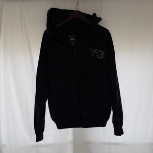 Y-3 Men's Black Zip-Up Hoodie Sweatshirt